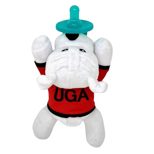 Image of Gamezies Baby Boy and Girl Silicone University of Georgia Plush Pacifier with College Mascot Removable, Washable Plush Stuffed Toy, Collegiately Licensed, CPSIA Tested, BPA-Free 0-6 Months