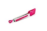 Fox Run 6074 Locking Tongs, Nylon and Stainless Steel, Raspberry