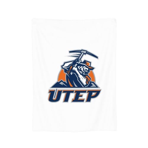 XRPUONG UTEP Miners Fleece Blanket Very Soft Microfiber Flannel Blanket for Couch Warm and Cozy