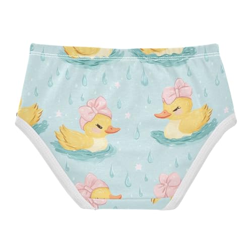 Wusikd Ducks Pink Headbands Girls' Underwear Cotton Bows Raindrops Girls Briefs Soft Toddler Underwear 2T2