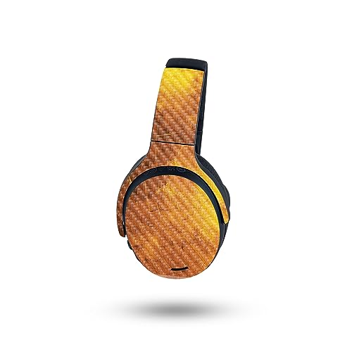 Image of MightySkins Carbon Fiber Skin Compatible with Skullcandy Crusher ANC 2 - Textured Gold | Protective, Durable Textured Carbon Fiber Finish | Easy to Apply