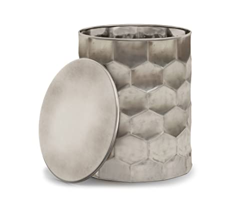 Simplihome Whitney Industrial 17 Inch Wide Metal Storage Accent Side Table In Antique Silver, Fully Assembled, End, Bedside Table And Nightstand, For The Living Room And Bedroom #TOP2