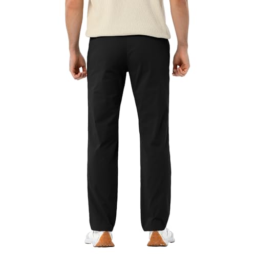 Men's Casual Pants Classic Fit Drawstring Elastic Waist Lightweight Khaki Pants Chino Dress Pants with Pockets2