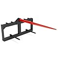 GarveeLife Bale Spear Hay Spear Attachments, 3000lbs Capacity Quick Attach Skid Steer Hay Frame Attachment with 1pc 49" Hay Spear & 2pcs 17" Black Stabilizer Spears for Tractors & Skid Steer Loader