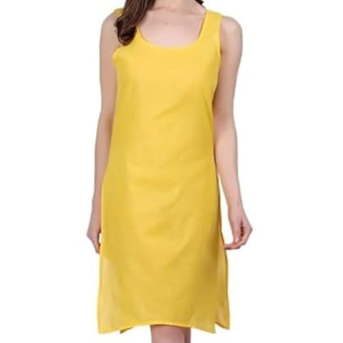 Image of Cotton Inner Slip camesoli for Women, Full Length Inner for Chikankari Kurti, Women Indoor Dress Cotton Sleeveless camesole,Holi Outfit