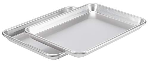 AmazonCommercial Aluminum Baking Sheet Pan 14 Sheet 129 x 96 Inch Pack of 2