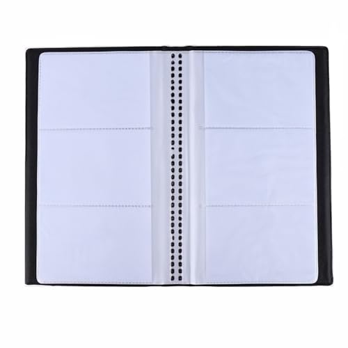 Tarjetero para 240 Tarjetas de Visita, Tarjetero para Tarjetas de Visita, Organizador de Tarjetas de Visitas, Álbum de Tarjetas de Visita, Libro Portatarjetas de Crédito de Cuero de PU, Negro