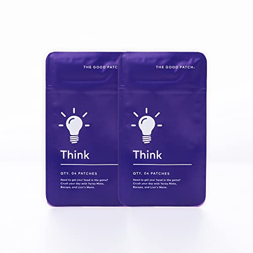 The Good Patch Think Wellness Patches - Pflanzenbetrieben mit Koffein, Yerba Mate, Bacopa und Löwenmähne, 2 Stück (8 Patches) Cover