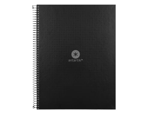 Liderpapel Spiral Notebook A4 Micro ANTARTIK Cover Lined 80H 90 g Striped Dots 1 Band 4 Holes Black, Black/White - Image 2