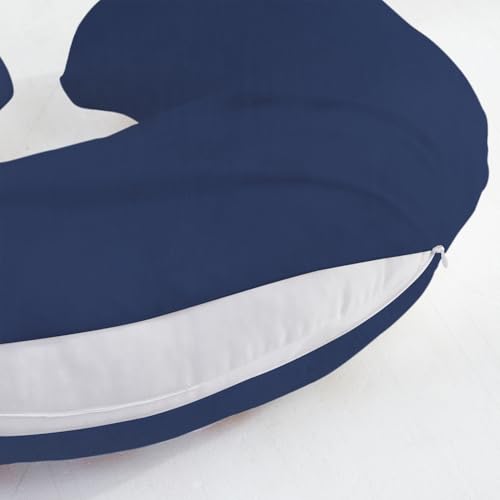 Image of Little Grape Land Nursing Pillow Covers 2 Pack, Soft & Breathable Removable Breastfeeding Pillows Covers for Feeding Pillows, Nursing Pillow Slipcover for Baby Girls Boys, (Truck & Navy