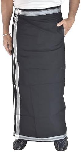 TUNI MANI Kerala Style Men's Cotton Welcro Pocket Dhoti, Vesti/adjustable for all size (Single Dhoti)