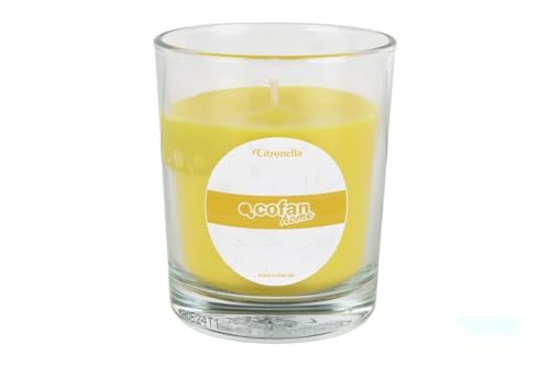 Vela - Vela aromática en Vaso Transparente de 120 g, Ideal para aromatizar Espacios. Aroma a citronela Que repela Insectos.