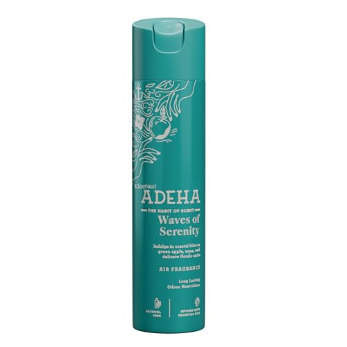Image of Kleenest Adeha Room Air Freshener Spray Combo - Waves of Serenity & Whispering Woods | Alcohol Free Long Lasting Fragrance for Home & Office | Room Freshener Spray Combo Pack | 218 ml x 2