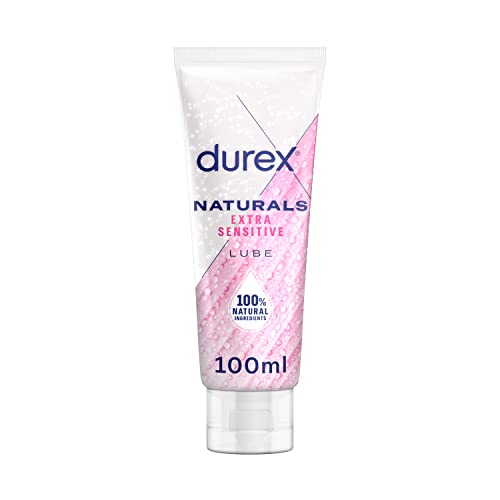 Durex Natural Extra Sensitive Water-Based Lube 100 ml Intimate Gel Aloe Vera Non-Sticky Ph Friendly Condom and Toy Compatible Eases Vaginal Dryness