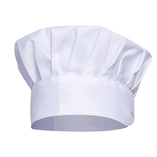 KRYMSON - Sombrero de cocina reutilizable para cocina casera, restaurante gourmet, 58-63 cm, ajustable a prueba de humo de aceite, color blanco, 58-63, blanco, 58-63