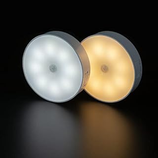 DSLebeen Motion Sensor Night Light, USB Rechargeable LED Night Lights Indoor for Stair Corridor Wardrobe Kitchen LED Lamps 2 Pack