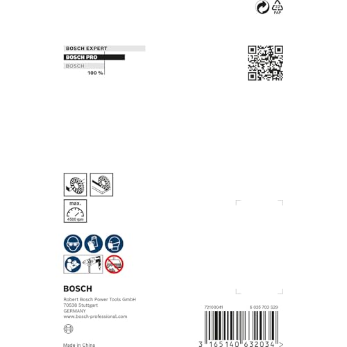 Bosch 1x PRO Stainless Steel Longlife Scheibenbürste, gewellter Draht für 6‑mm-Zylinderschaft und Bohrer (Ø 80 mm, Professional Zubehör Bohrmaschine/Schrauber)