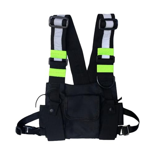 LearnLyrics Radio Walkie Talkie Brusttasche Harness Chest Rig Bag Vordertasche Rucksack 2 Wege Funkgeräte Tragetasche Weste Zubehör, Chest Rig Pack For Men, Running Chest Bag With Front Loop Re