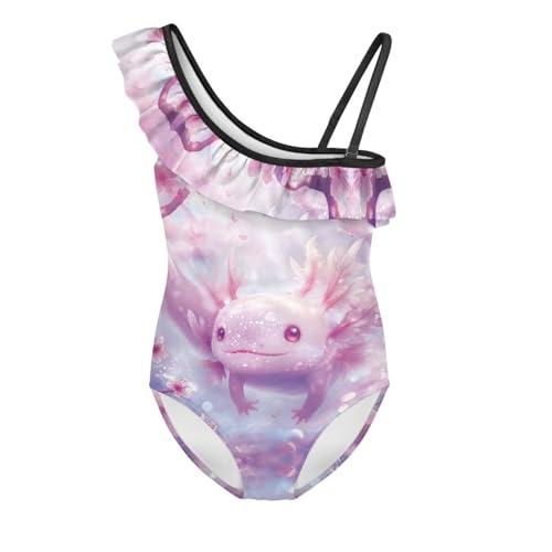 Image of Girls Swimsuit One Piece Ruffle Swimsuit Non-Slip Straps UPF 50+ for Girls Size 3-14 Years