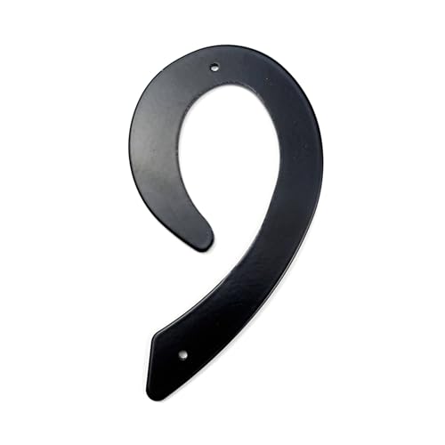 HASWARE 4 Inch Thin Black Aluminum House Numbers, Waterproof Anti-Rust Modern Address Numbers with Mounting Screws, Easy to Install Home Door Numbers for Wall Fence Mailbox Garage (Black, 9)