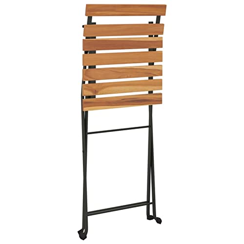 Set chaises de bistrot pliantes en teck BaraSh pour extérieur
