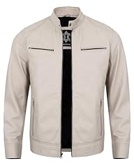 Ddge - Beige Leather Jacket Men