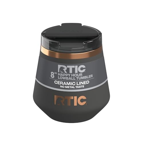 RTIC Happy Hour 8oz Lowball Tumbler with Lid Ceramic Lined Black Cherry | Insulated Stainless Steel Metal Portable Travel Cup for Hot and Cold Drinks Coffee Car Camping and Travel product thumbnail 12
