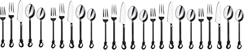 Twist and Shout Stainless Steel Flatware Set Service for Persion Modern Silverware Utensils Set Kitchen Restaurant, Wedding, Party Dinnerware Accessories (5 Set)
