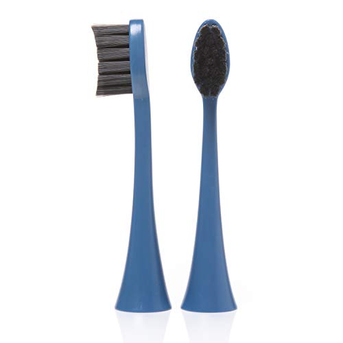 Boka Replacement Heads for Sonic Powered Electric Toothbrush. 2 Heads, Blue Finish