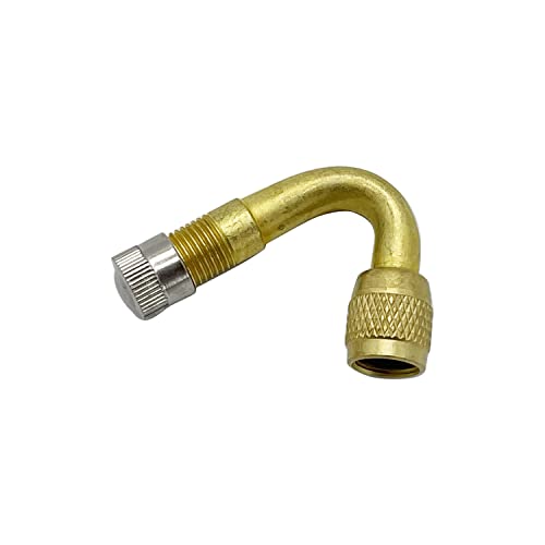 Image of 2PC Universal 45 Degree Tire Valve Extension Adapter Brass Air Tyre Extension