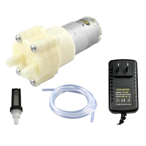 CHANCS 385 ダイヤフラム自吸式ポンプ DC 6-12V シリコーン管フィルターと電源入力 100V ～ 240V 出力 DC 12V の魚タンクと家電の毎日の水サイクル - CHANCS - 商品画像