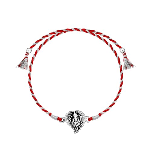 Image of GIVA 925 Silver Oxidised Silver Ganpati Blessings Rakhi|Raksha Bandhan Rakhi for Brother | Gift for Men & Boys| With Certificate of Authenticity and 925 Stamp
