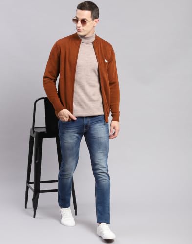 Image of Monte Carlo Men Regular Fit Full Sleeve Solid T Neck Winter Pullover (Pack of 1)