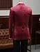 Mens Double Breasted Velvet Blazer Fashion Slim Fit Jacket for Spring Autumn Business Prom Party Wine M