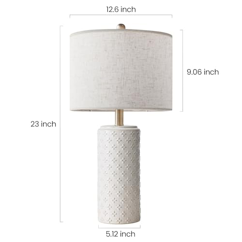 Lámpara de mesa de cerámica moderna blanca x2 23 pulgadas miniatura 5