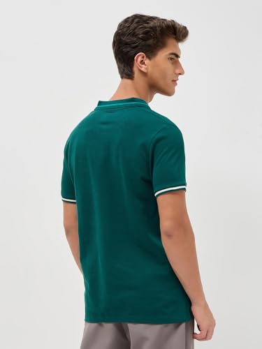 Image of Urbano Fashion Men's Solid Regular Fit Half Sleeve Cotton Polo T-Shirt