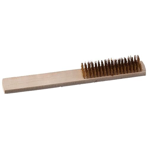 Image of Brass Brush,Soft Brass Bristle Wire Brush,Wire Scratch Brush with 9 inch Wood Handle
