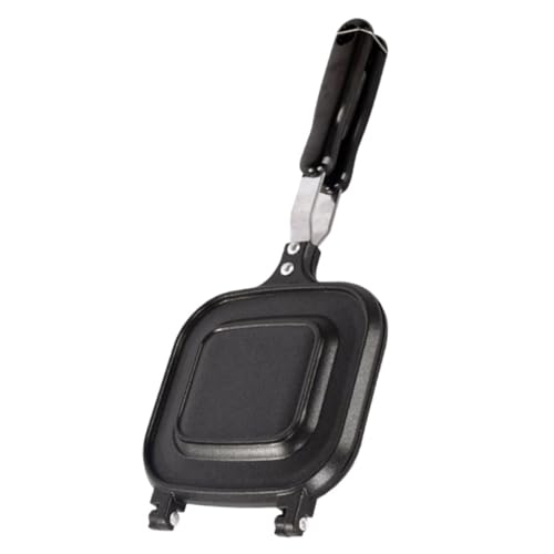 MAGICLULU Double-sided Frying Pan for Sandwiches Eggs Non-stick Cooking Ergonomic Handle Compatible Induction Open Flame for Outdoor Cooking Breakfast Preparation