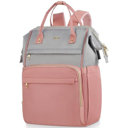 Sac à dos scolaire pour filles gris rose idéal pour le collège et ordinateur portable