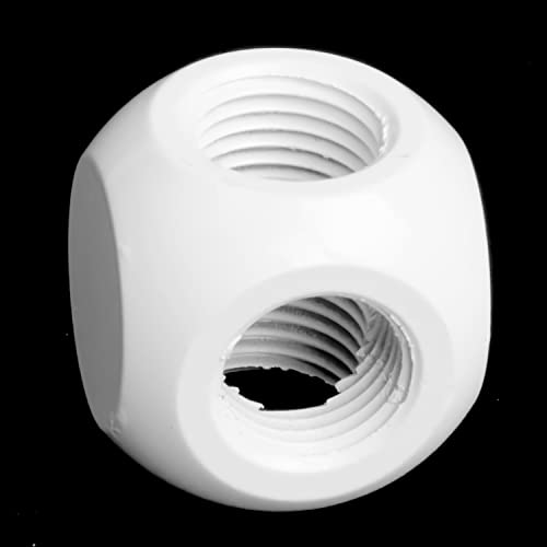 Image of Dracaena.io 2 Pack G1 /4 inch Thread, 3-Way Ball Fitting Extender or Connector for The Computer Water Cooling System, Durable Brass /Copper Material, White