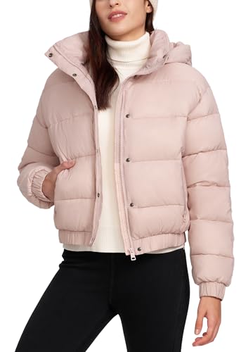Pioneer Camp Women's Winter Cropped Puffer Jacket with Hood Waterproof Short Warm Quilted Jacket Puffy Bubble Coat Outerwear