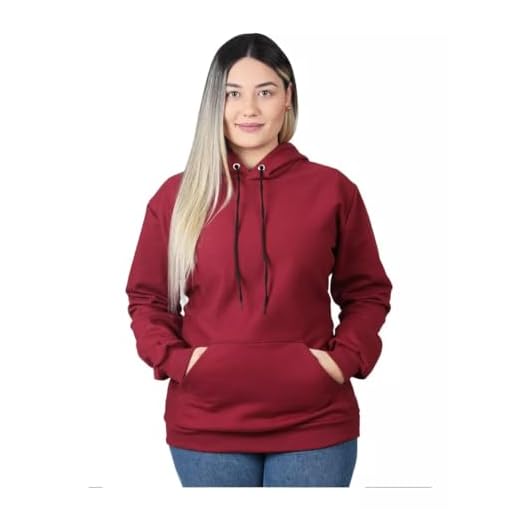 Moletom Liso Flanelado Feminino Blusa De Frio Canguru Sem Estampa com Capuz (BR, Alfa, M, Regular, Regular, Bordô)
