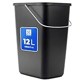 KADAX Cubo de Basura Sin Tapa Con Asa de Metal Móvil, Resistente, Contenedor de...