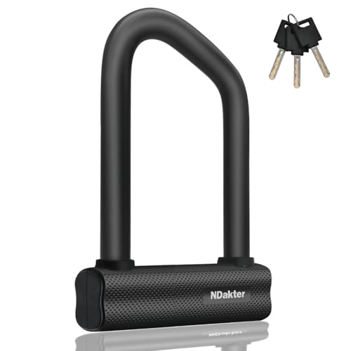 Image of NDakter Bike Locks Heavy Duty Anti Theft, Bicycle U Lock for Ebike, 18mm Shackle with 3 Keys for Electric Escooter, Mountain & Folding Bike, Tri-Bike Wheel Lock Sturdy