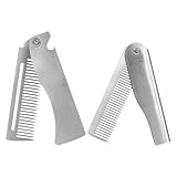 NOLITOY 2 Stück Faltbarer Herren Kamm aus Robustem Edelstahl Platzsparend und Kompakt für Reise und Alltag Feinzahnig für Bart Schnurrbart und Kopfhaar Langlebig und Angenehm Anwendung