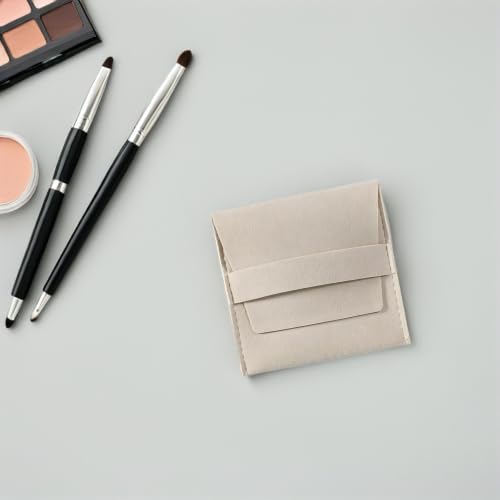 Bolsita para joyas de microfibra beige con correa, pack de 120 6