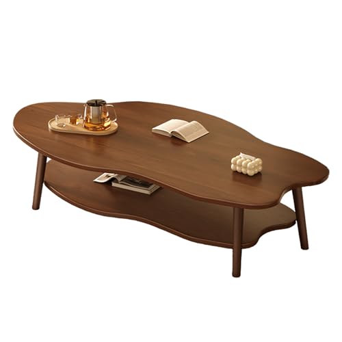 lcvtos Table Basse en Forme de Nuage, Robuste et Durable, avec Rangement, Facile à Monter, Style Moderne et Mi-Siècle, en MDF et Bois Massif, pour Salon,...