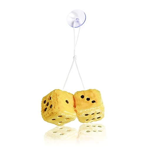 Dadi Portafortuna In Metallo Per Specchietto Auto – Colore Argento Con Puntini Bianchi (Confezione Da 2, 40cm) - 3
