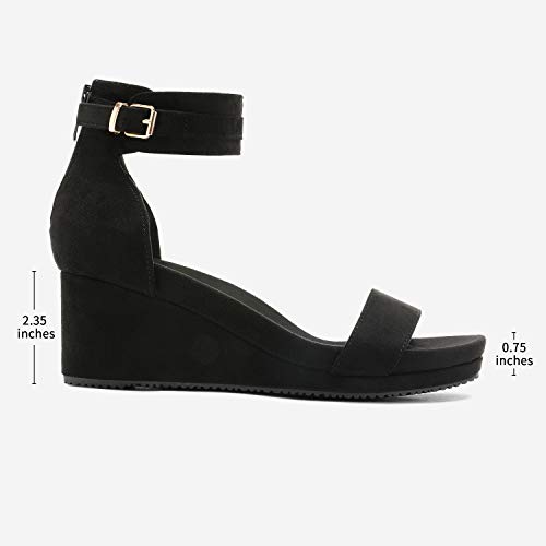 Image of DREAM PAIRS Women's Open Toe Buckle Ankle Strap Platform Wedge Sandals Summer Shoes.