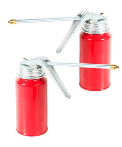 RACOONA - 2 latas de aceite, aceite de bomba de latas de aceite, dispensador de aceite de motor, accesorios de coche, bomba de metal, lata de aceite con...